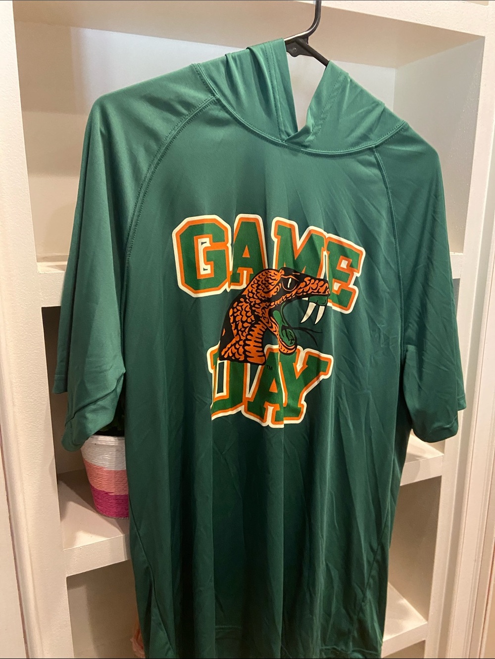 Game Day Green Hooded FAMU Rattlers Football Team short sleeve Tee Florida A&M